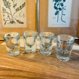 Vintage LIBBEY Glass Heavy SHOT GLASSES Set of 4 Clear Glass
